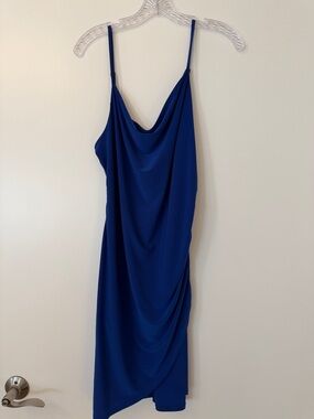 Gilli Royal Blue Cowl Midi Slip Dress Medium
